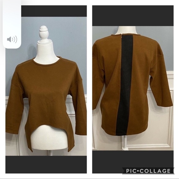 Maple & Cliff Cutout Top Brown Fall Autumn XL - Picture 1 of 7
